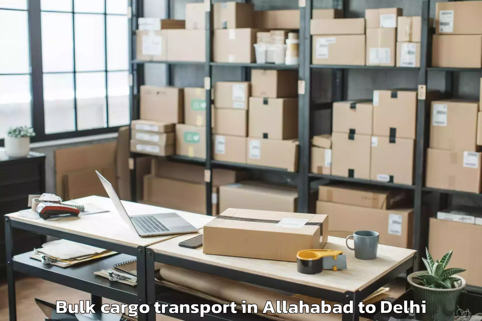 Book Allahabad to Seema Puri Bulk Cargo Transport Online